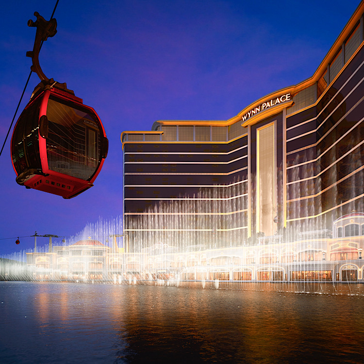 永利皇宫酒店外观和音乐喷泉